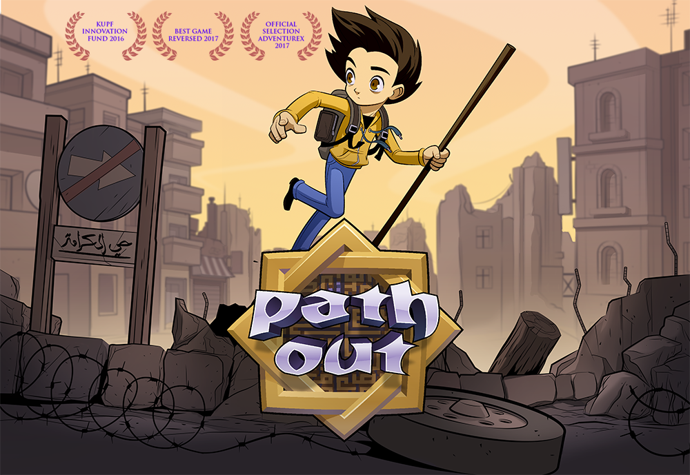 Screenshot from Path Out: a stylized overhead view of the player's journey